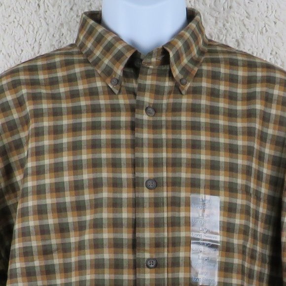 St. John's Bay* Men's Long Sleeve Button Down Curved Hem Pocket Shirt~Size Large - Picture 10 of 11